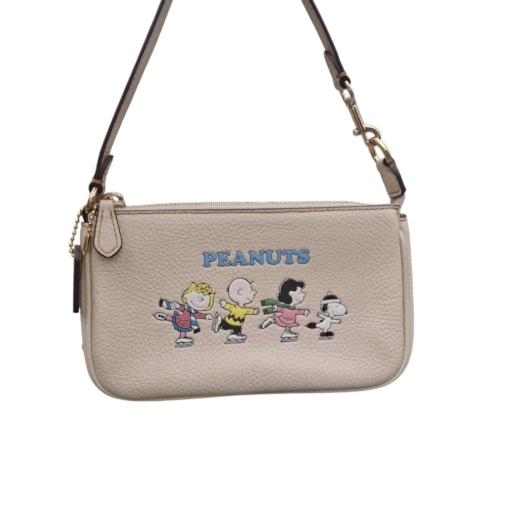 Coach Beige Peanuts Ice Skating Mini Shoulder Bag